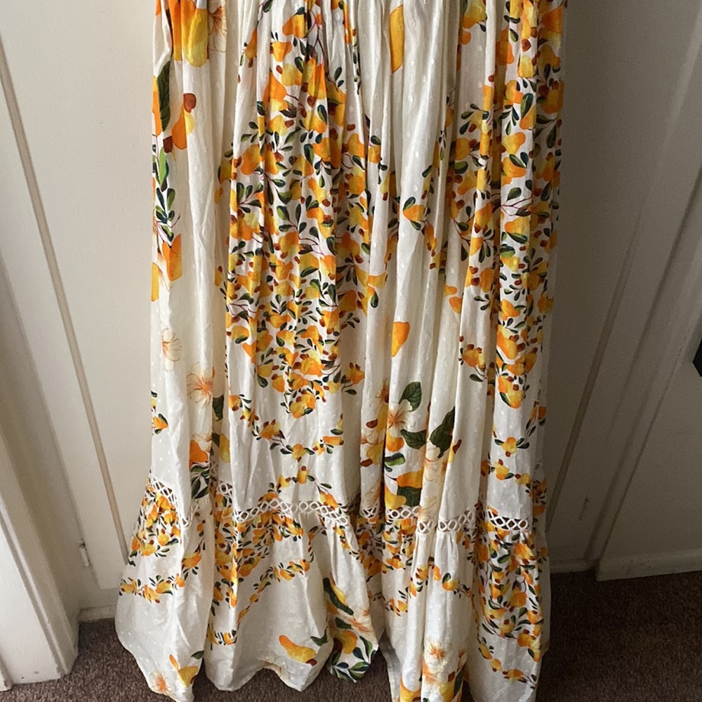 NWT FARM Rio Cashew Crossed Back Maxi Dress - Picture 14 of 14